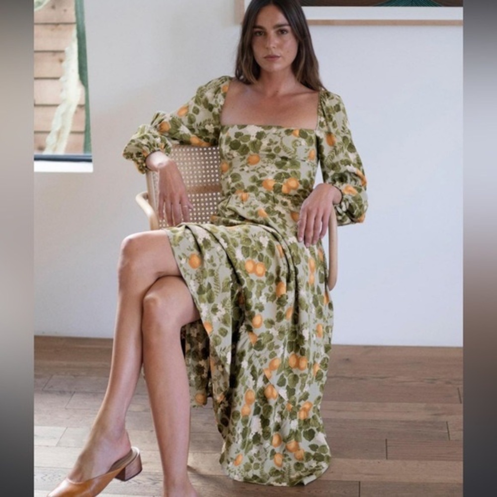 NWT Reformation Mica Dress Orange Grove Size 10